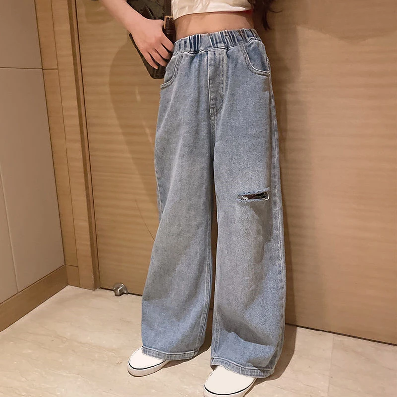 Wide Leg Jeans Pantalon Large Fille 10 Ans Pantalon Large Jean