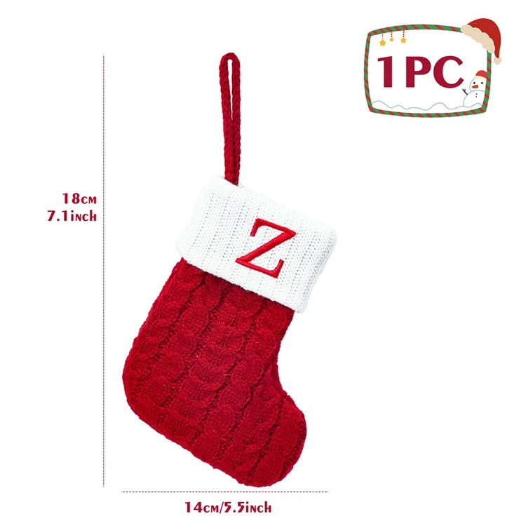 Festive Knitted Christmas Ornament Sock - Holiday Home Decoration and Gift