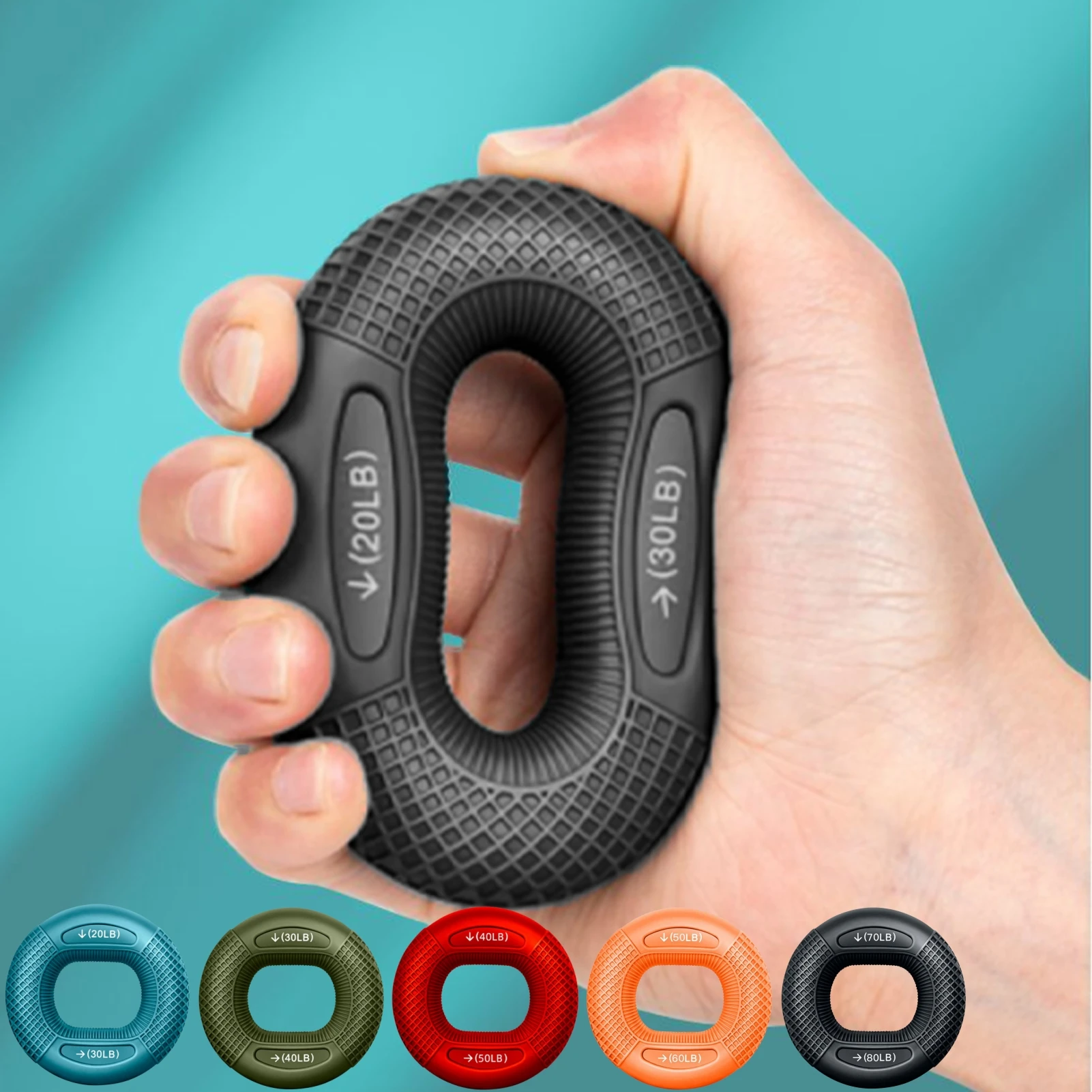 SiliconeFingerGripperRingHandMuscleStrengthenerRingWristFingerTrainerExerciseCarpalExpanderWorkoutFitnessDevice-AliExpress18
