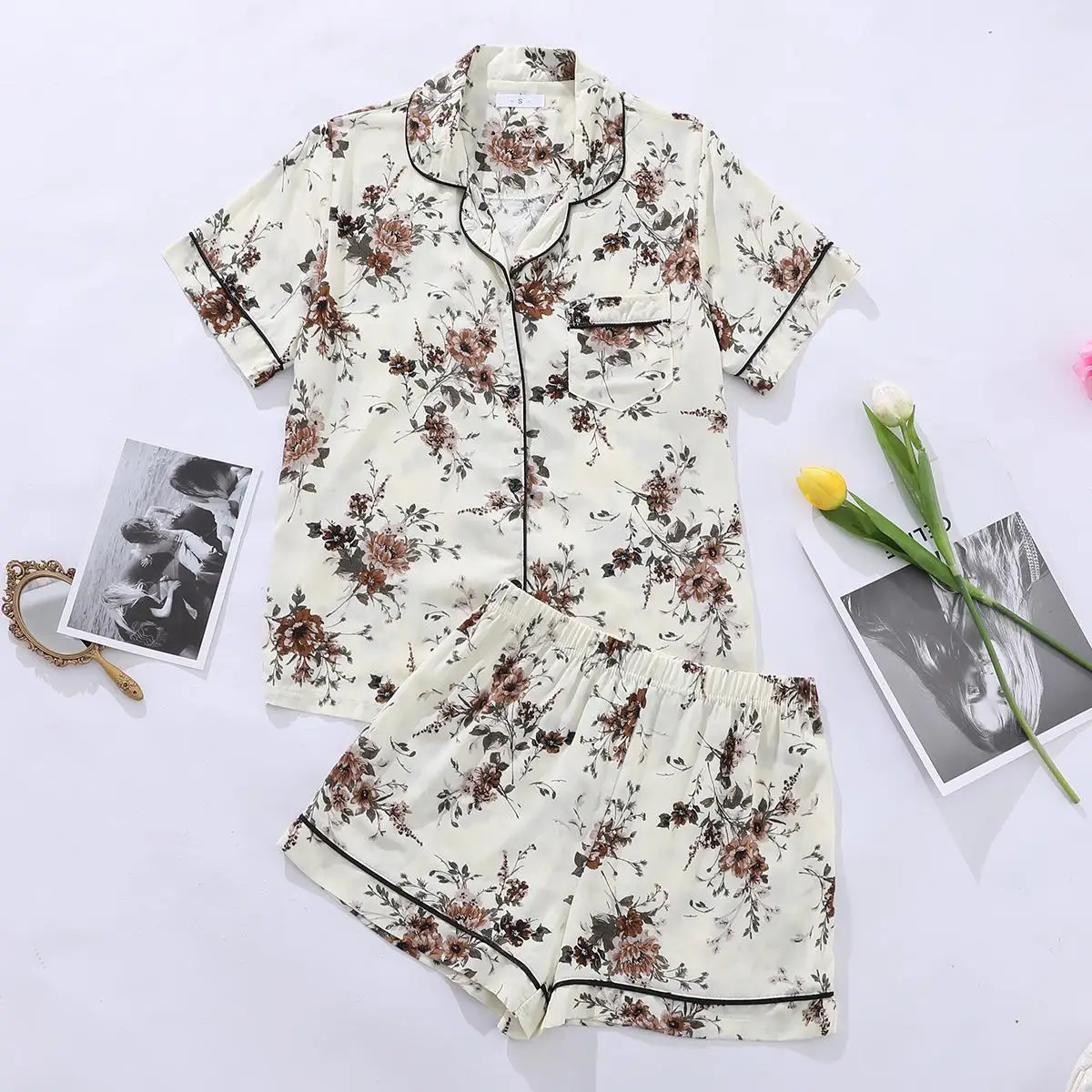 

Night Suits for Women Pajamas Set Cotton Ladies Pyjamas Pijamas for Women Two Piece Sleepwear Home Clothes Home Wear Nightwear