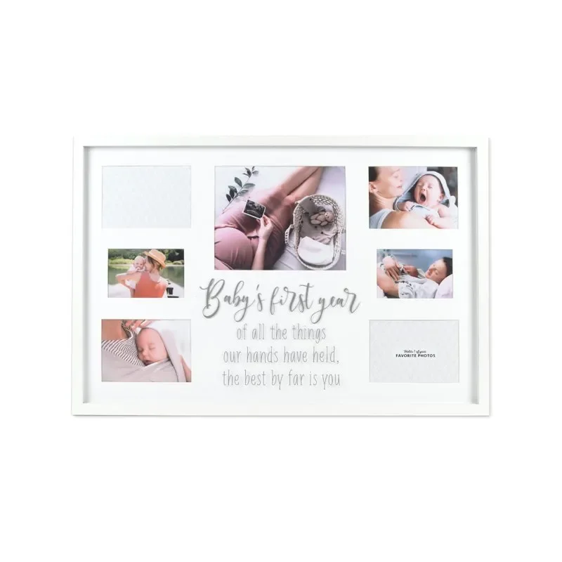 

7-Opening, Multi-Sized 's First Year Wall Hanging Picture Frame Collage, Silver