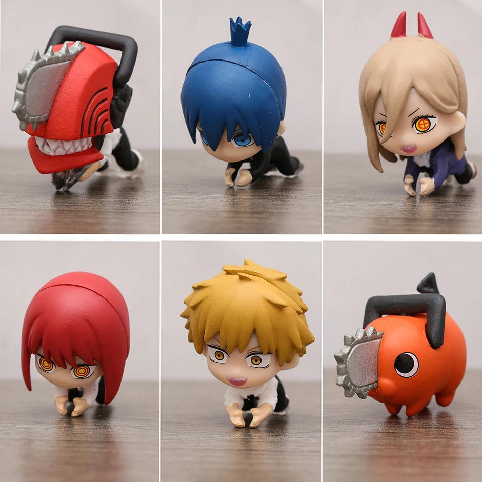 

Denji Pochita Power Aki Makima Chainsaw Man Hugcot Figure Cable Accessary 6pcs/set