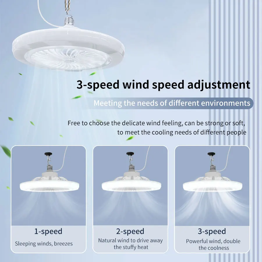 Ceiling Fan Portable Rechargeable Mini Fan for Camping With Light for Dormitories Outdoor Tents
