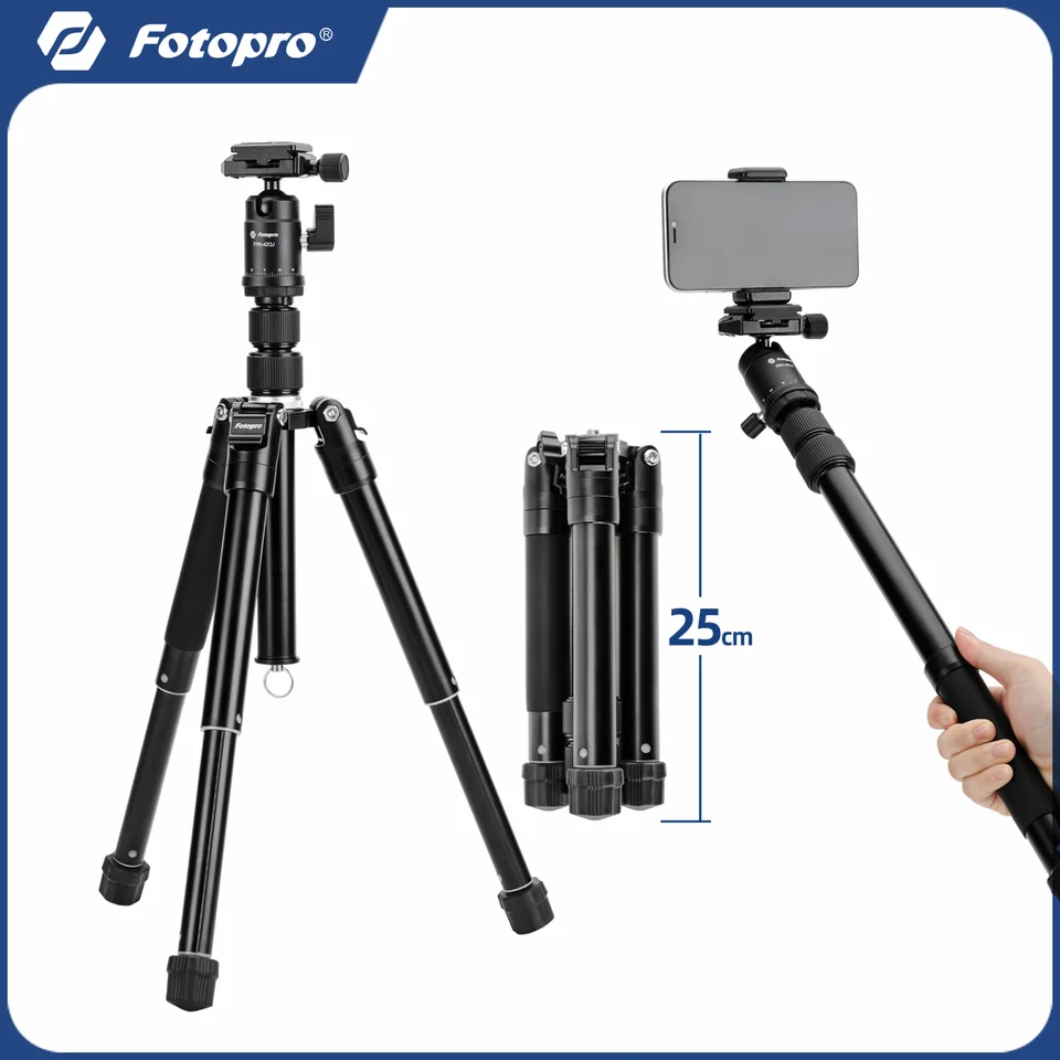 Fotopro TL-601 Mini Statief met Telescoop Arm en Telefoonhouder