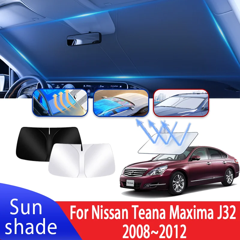 Car Sun Visor For Nissan Teana Maxima J32 2008~2012 2010 2011 Auto Front Windshield Sunshade Heat Insulation Summer Accessories