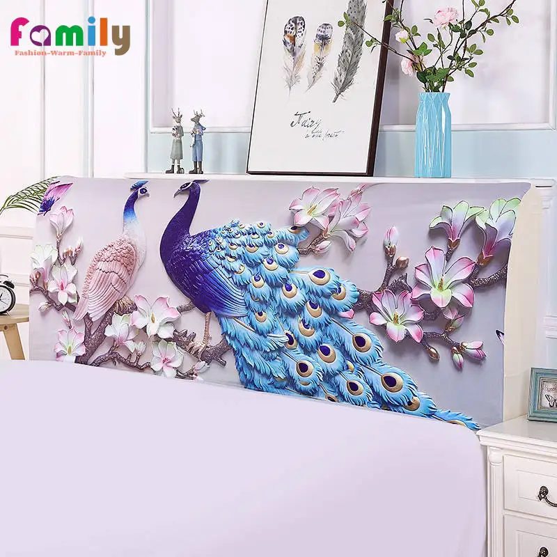 

Elastic All-inclusive Bed Head Cover, 3D Printed Cartoon Bedside Back Protection, Dustproof Cover, Soft Headboard Covers