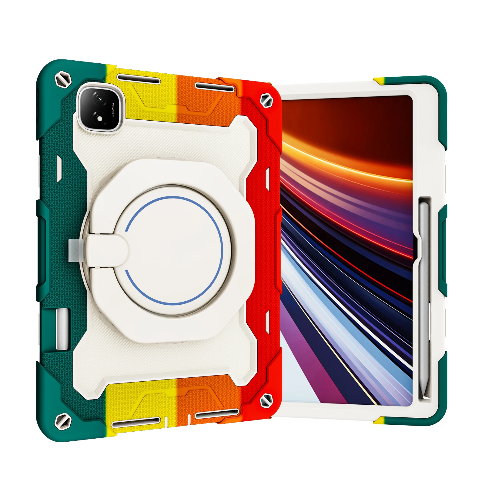 360° Rotating Handle Grip Stand Hybrid Armor Case