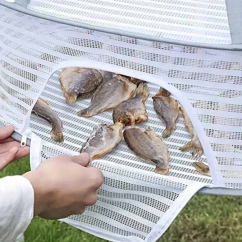 건조 랙 접이식 물고기 메쉬, 무독성 폴리에스터 섬유 그물, 행잉 건조 물고기 그물, 새우 물고기 과일용, 1-3 레이어, 1pc