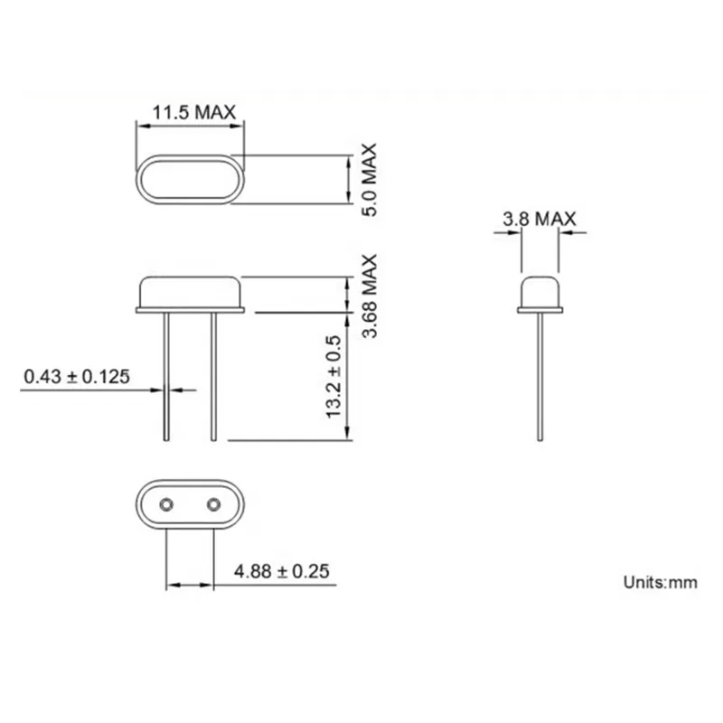 20PCS DIP Passive Crystal Oscillator 3.58M 3.580MHZ 49S 3.58MHZ HC-49S DIP2P