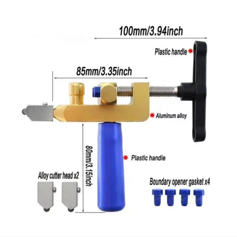 Glass Cutter Tile Glass Cutter Tile Cutting Tool Professional 2-in-1 Ceramic & Glass Tile Cutter Multifunctional Ceramic Glass Tile Cutting Tool Cutter Cutting Set