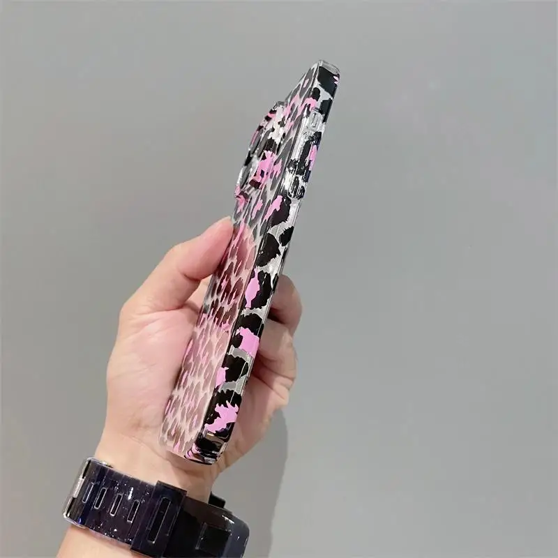 Gorgeous Noble Black Leopard Print Pattern Hard PC Case Transparent For iPhone 15 14 13 12 11 Pro Max Clear Shockproof Cover Men