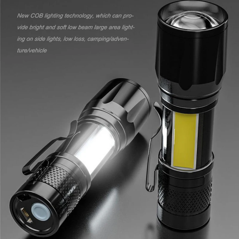 

ZK30 Portable Mini Torch LED Rechargeable Flashlight USB Flashlight High Power Bank Camping Waterproof Long Range Lantern