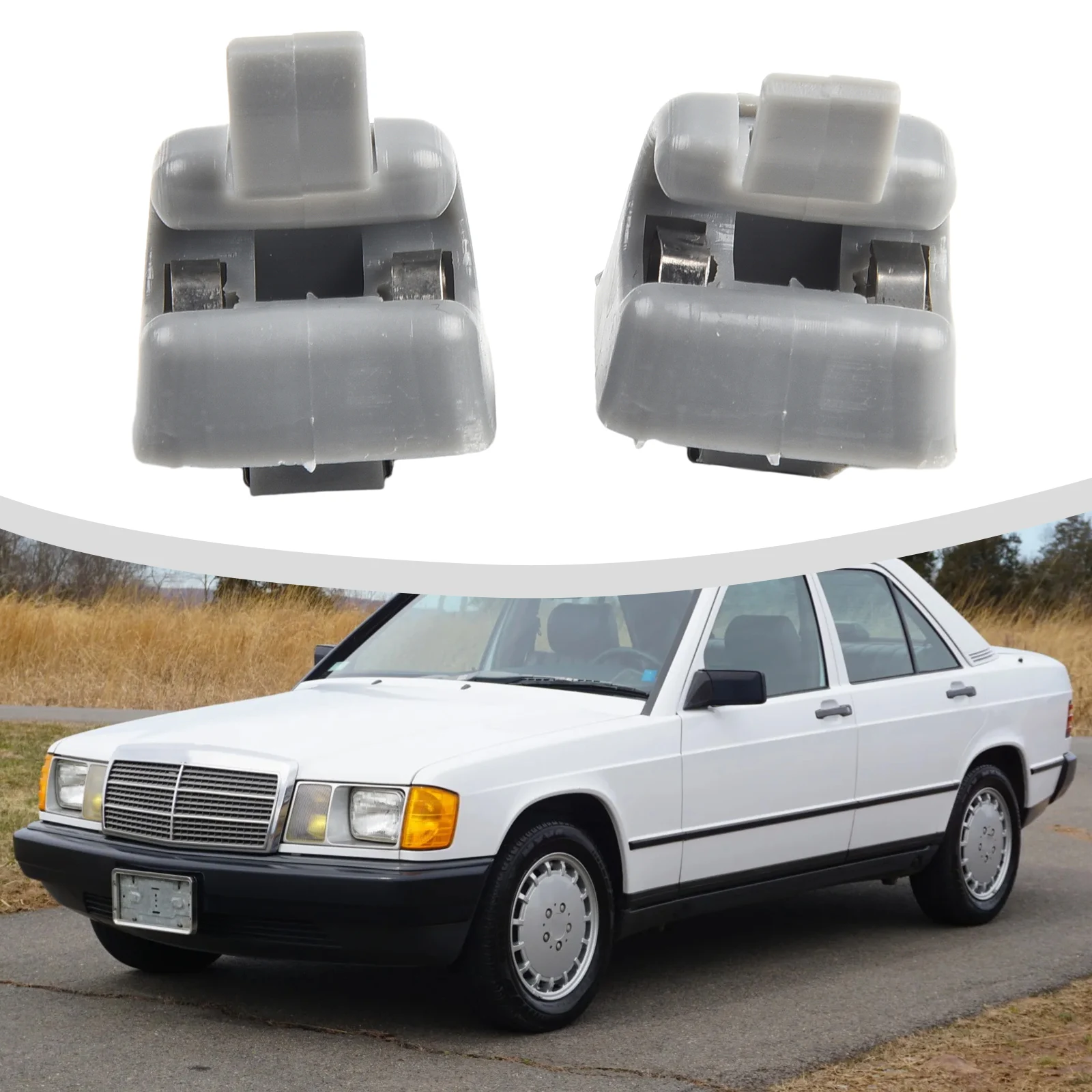 

Sun Visor Clips Auto Fastener 2pcs Sun Visor Clip Holders For Mercedes W201 W123 W124 W126 W140 W201 12681000127101 Visor Clips