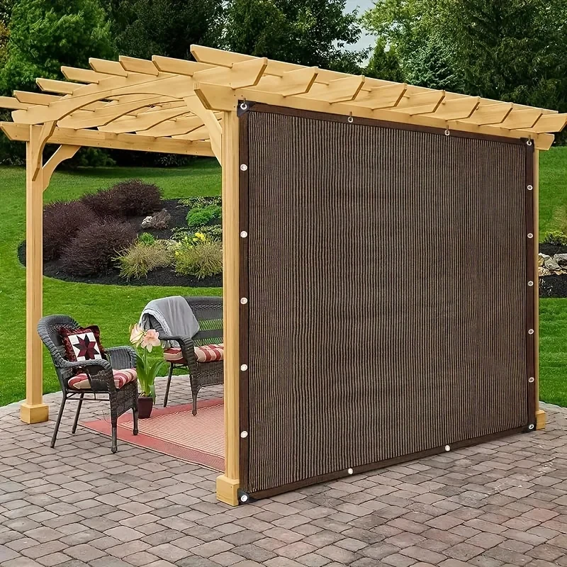 Durable Brown UV Protection Outdoor Sun Shade Net for Travel, Picnics, and Pools