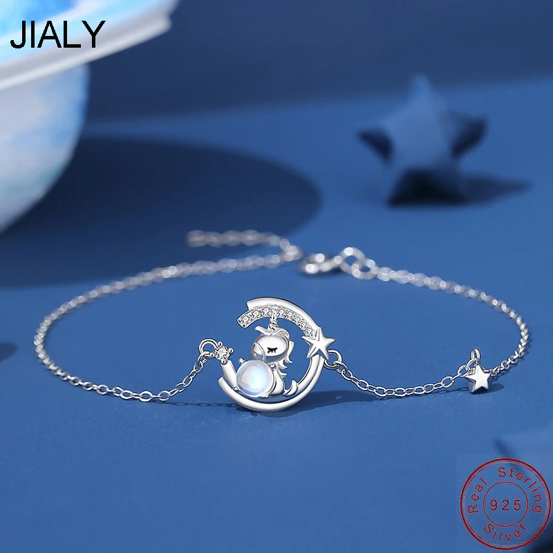 

JIALY European CZ Cute Starlight Unicorn S925 Sterling Silver Bracelet For Women Birthday Party Gift Wedding Jewelry