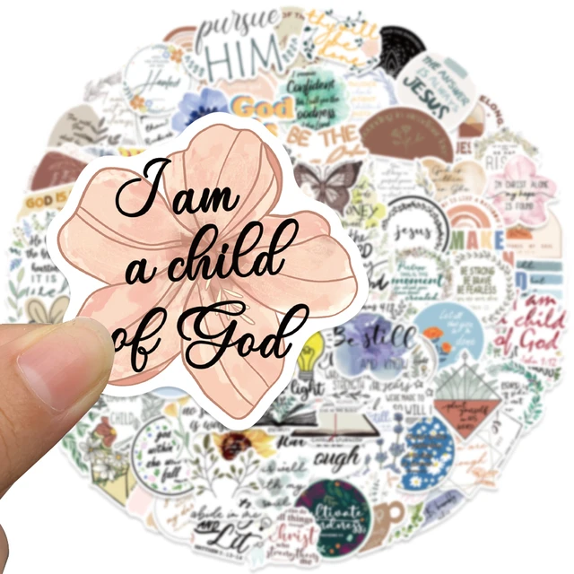 50pcs Jesus Christians Believe In Famous Sayings Word Stickers For Laptop  Water Bottle Suitcase Scrapbook Stickers Children TOY - AliExpress