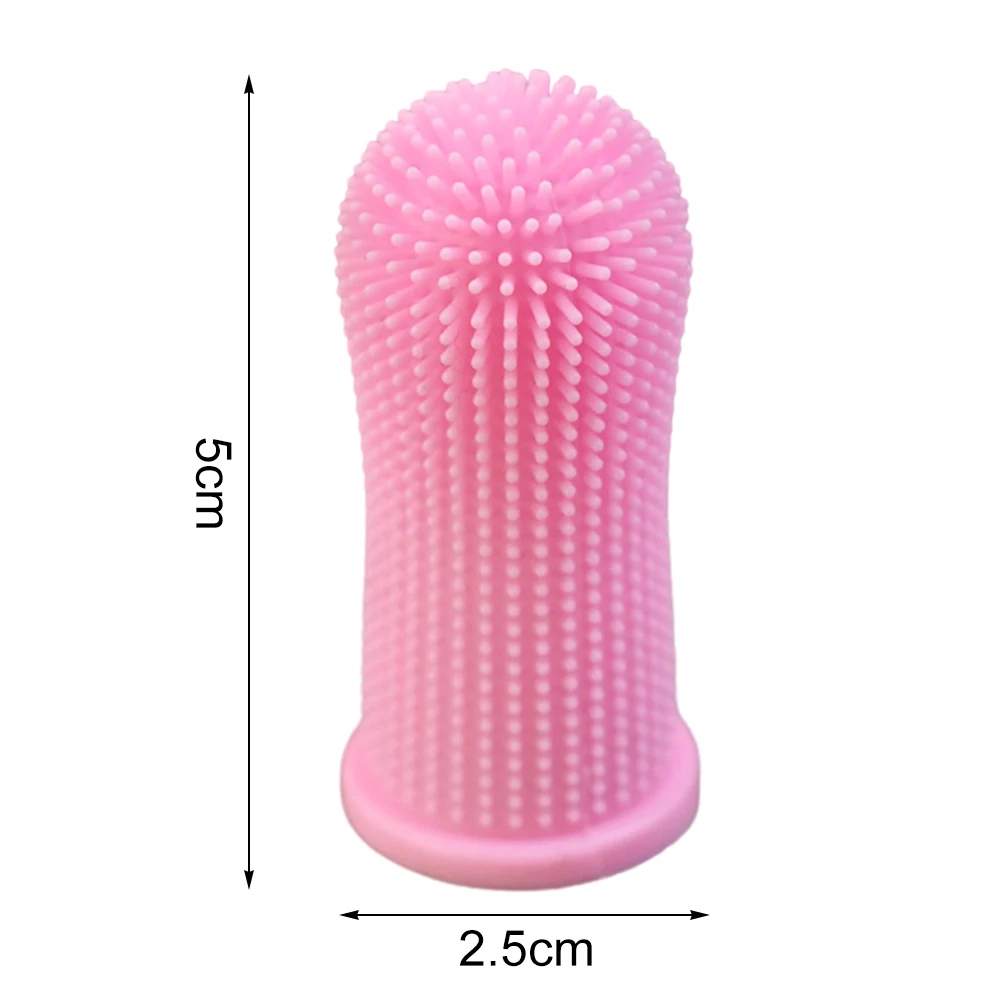 Title 5, Dog Super Soft Pet Finger Toothbrush Teeth Clea...