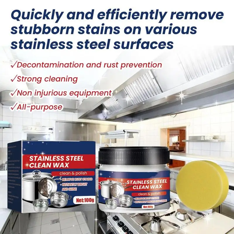 Cleaning Paste For Stainless Steel Polishing Stainless Steel Cream 100g Polishing Stainless Steel Cream All-Purpose Cookware