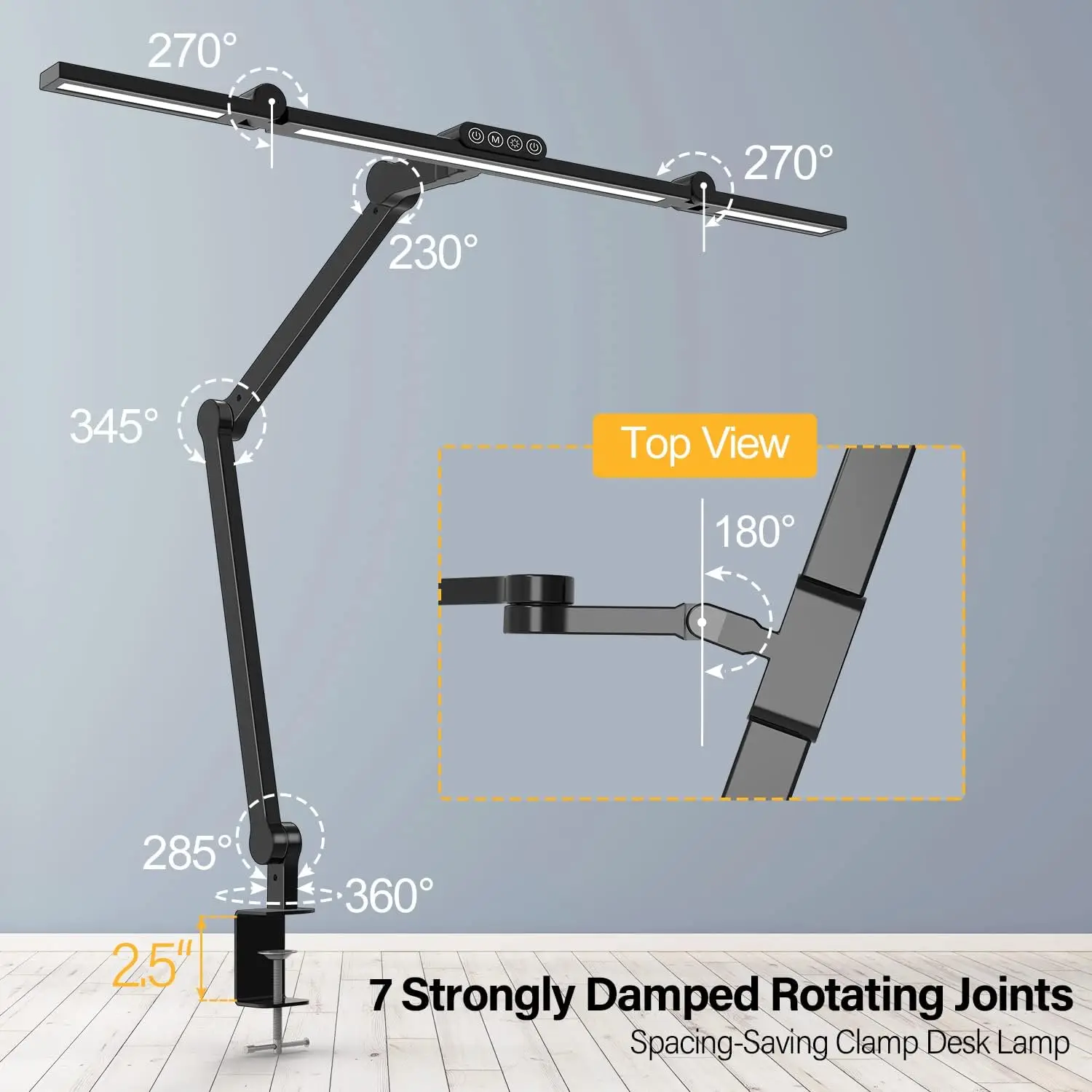 Desk Lamp with Clamp, 24W Ultra Bright Architect LED Table Lamp