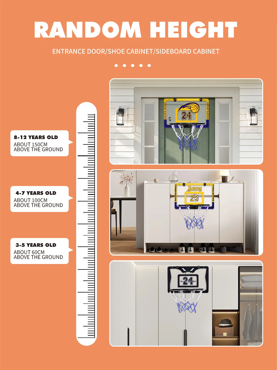 Easy-to-install mini basketball set for home training