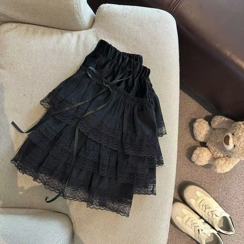 Y2K Cute Cake Skirt Women High Waist Mini Pleated A-Line Skirt Japanese Kawaii Vintage Female Sweet Vintage Party Streetwear 5