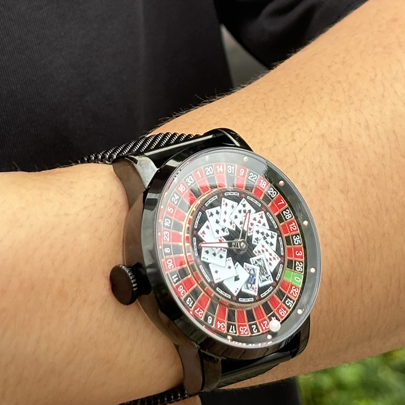 Richard Mechanical Watch NH36 Sapphire Glass Rotating Dial Las Vegas Roulette Desktop Theme Automatic Watch Men Texas Holdem mechanical watch