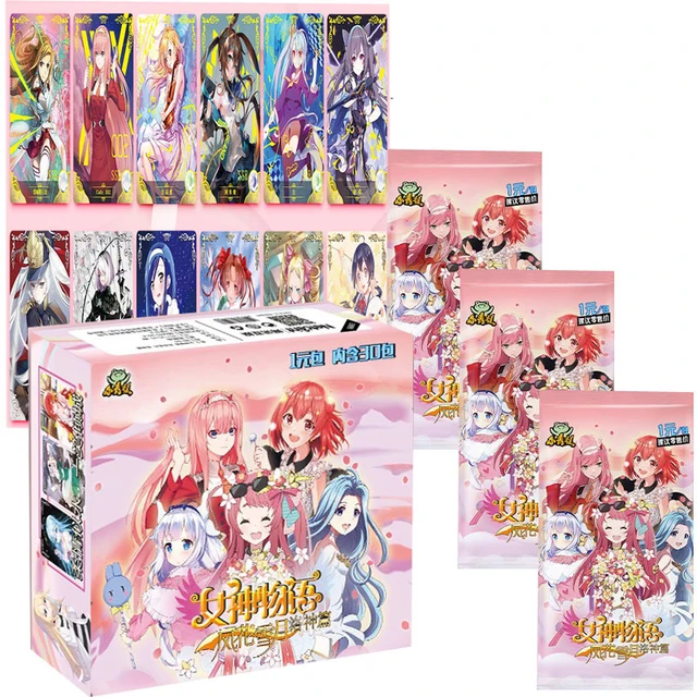 Japanese Anime Kawaii Goddess Story Cards Collection box Kids Birthday Gift Game Hobby collectibles rare Cards for children toys 6
