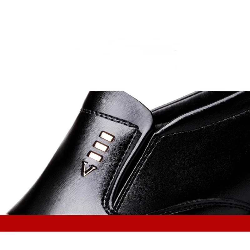 Mens Leather Dress Shoes Mens Dress Shoes PU Leather Fashion Men Business Dress Loafers Pointy Black Shoes Oxford Breathable Pointed Formal Wedding