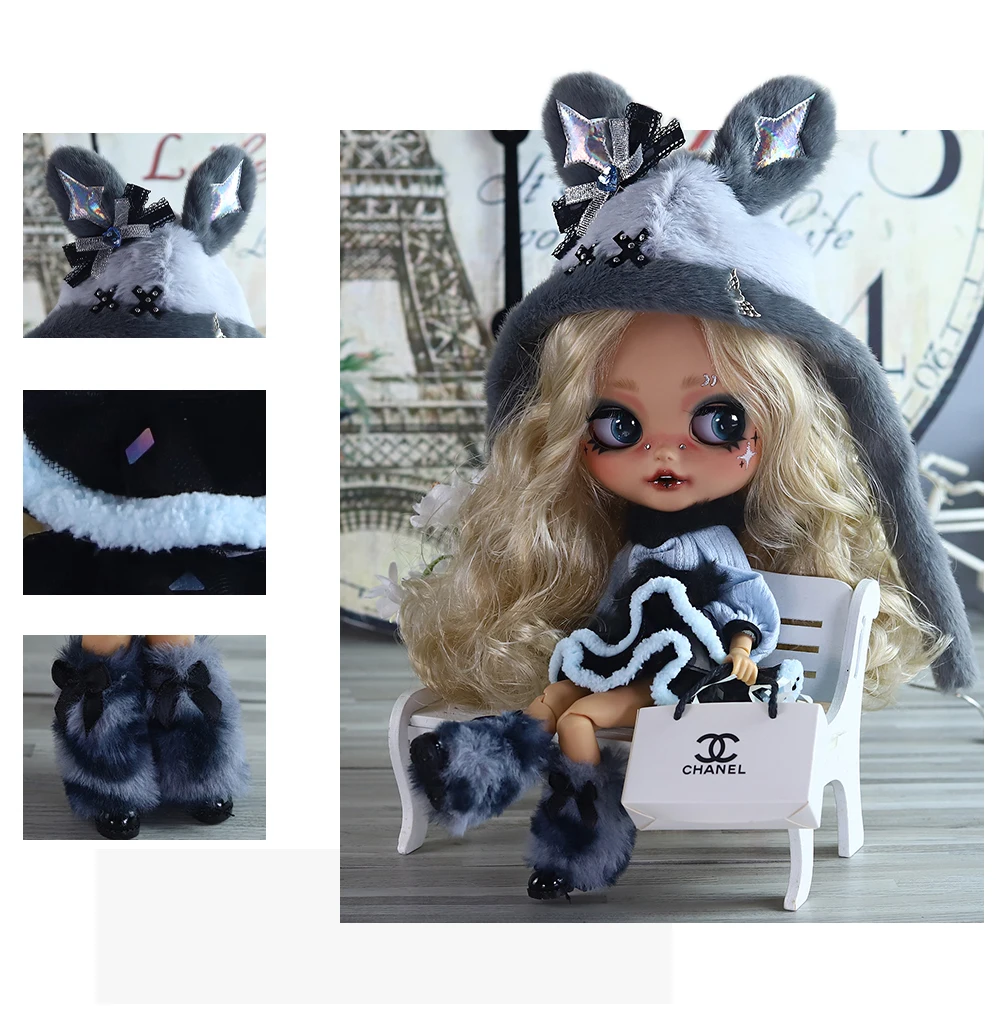 Janet – Premium Custom Neo Blythe Doll with Blonde Hair, Tan Skin & Matte Smiling Face 5