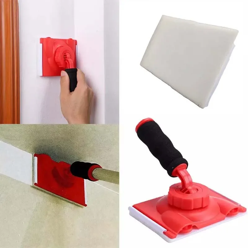 Household Latex Paint Brush with Handl Plastic+Nylon Bristles Room Wall Ceiling Corner Cleaning Paint Brush with Telescopic Rod