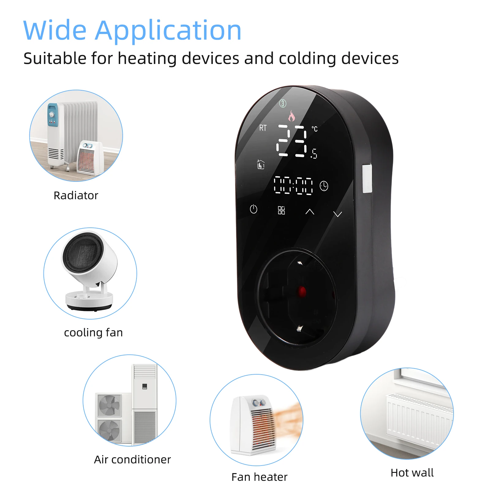 WiFi Thermostat Outlet Plug 16A App Voice Control Socket