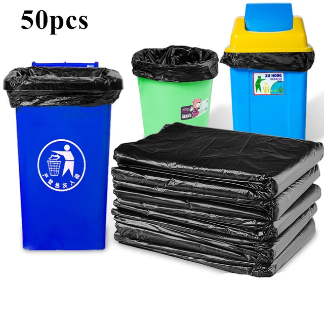 Dustbin Bags (24x30-inches, Black) large pack of 50-gemektower.com.vn
