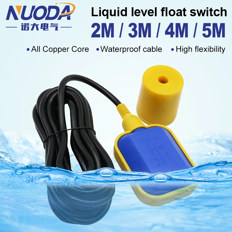 Controlador de Flutuador Líquido Líquido Líquido Nível de Água Interruptor Flutuador Sensor de Controlador 2m 3m 4m 5m 1pc