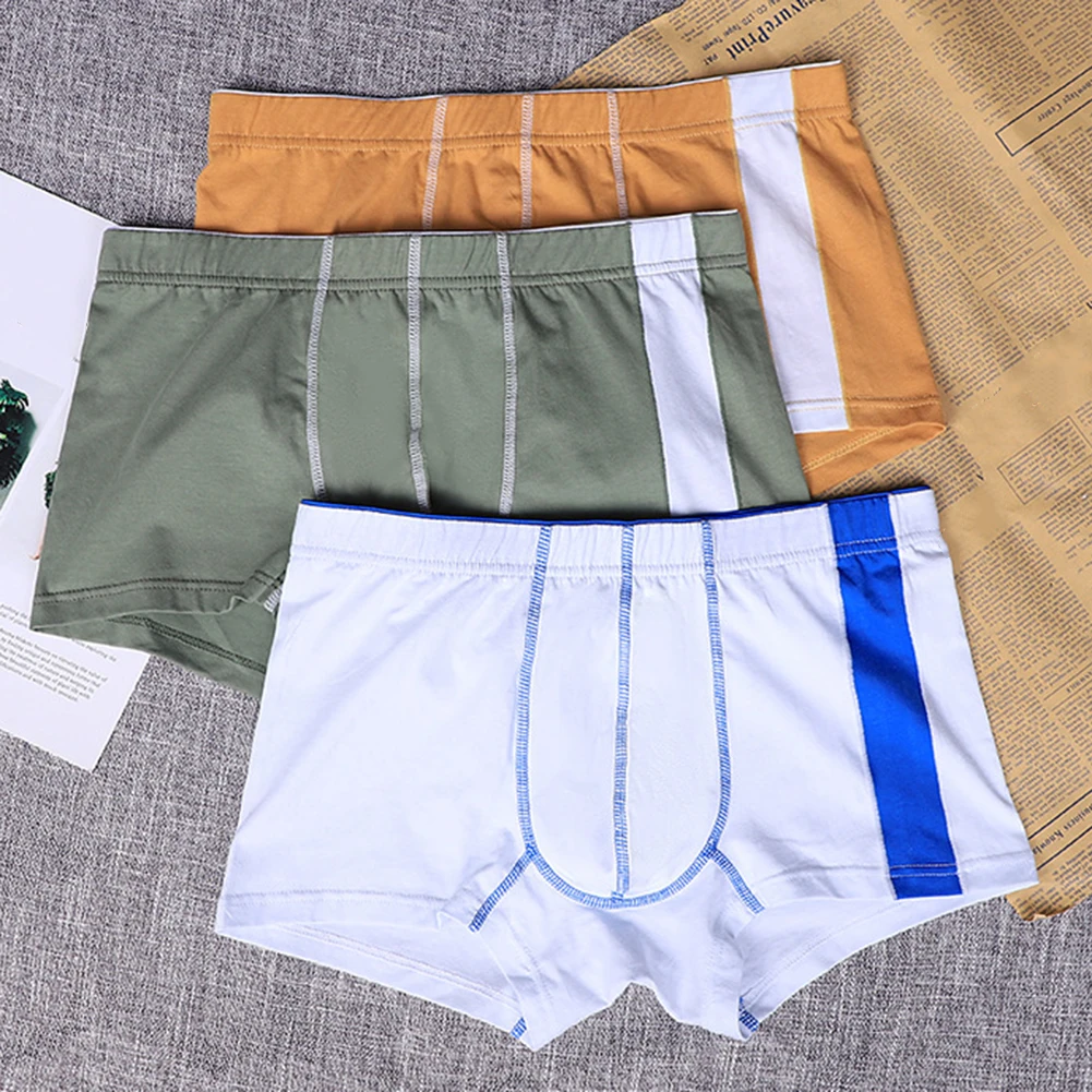 

High Quality Mens Cotton Boxer Underwear Low-rise Boxer Brief Middle Waist Panties Underpants Boys Swimming Trunks Lingerie