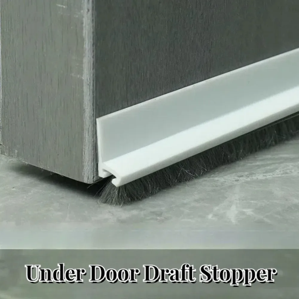 Description Picture 2 of itemSelf Adhesive Under Door Draft Stopper Hot or Cold Air Insulation Noise Insulation Integrated Door Sweep 39" L/2" W with Brush