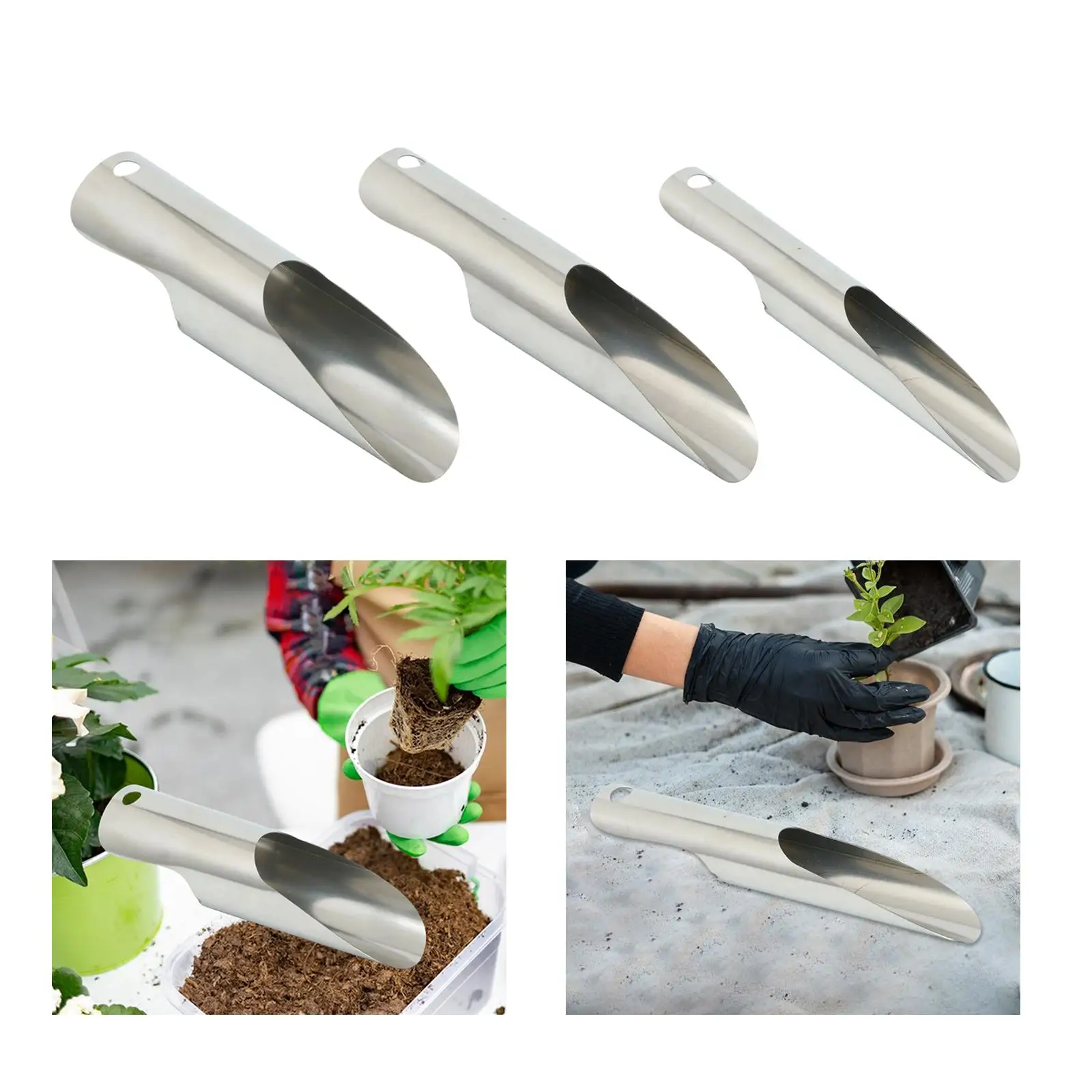 손으로 채취하는 다용도 녹슬지 않는 수공구 버킷 삽 모래, 차, 밀가루 운반 및 캐기용