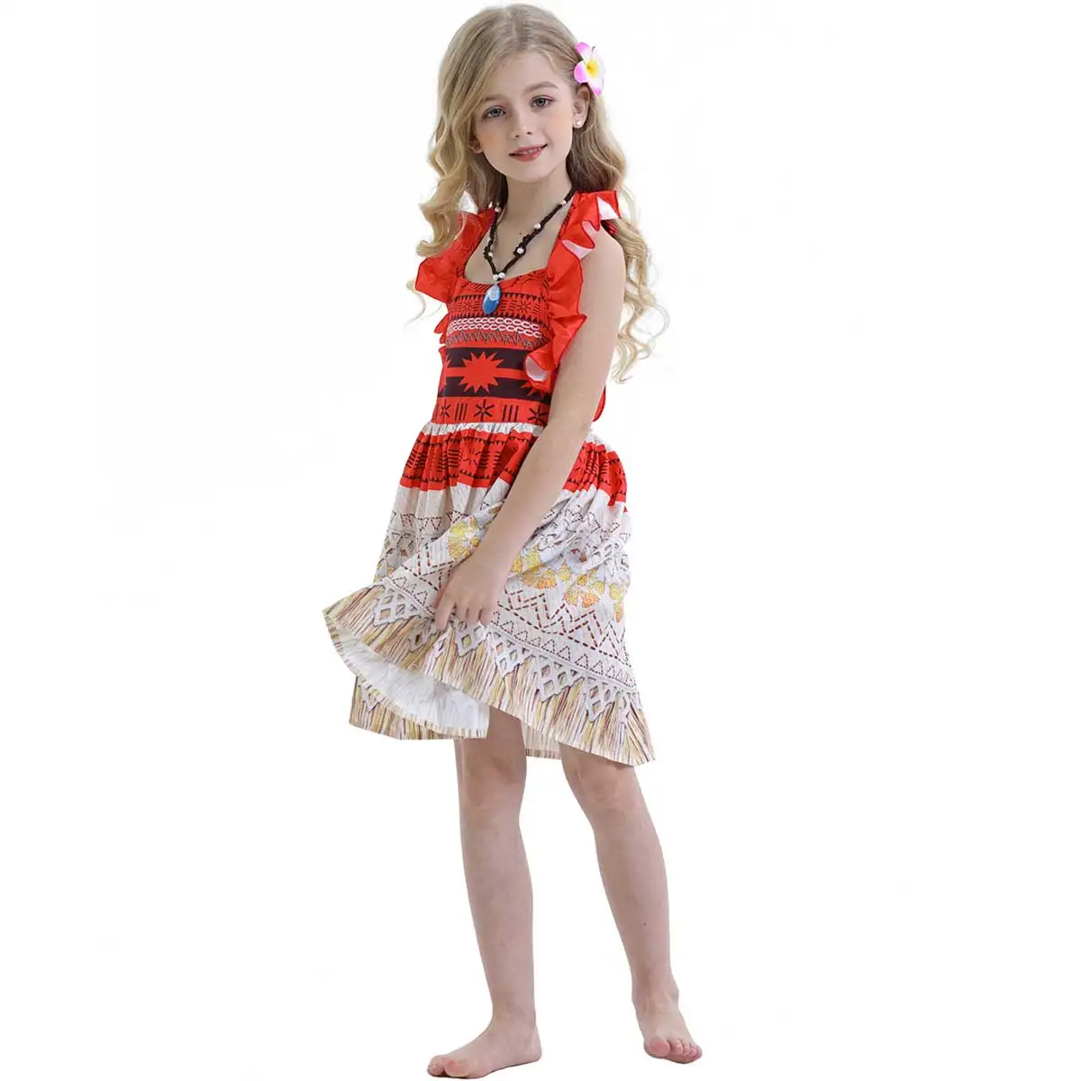 Fantasia Moana Infantil Roupa Personalizada c/ Colar 1 a 9