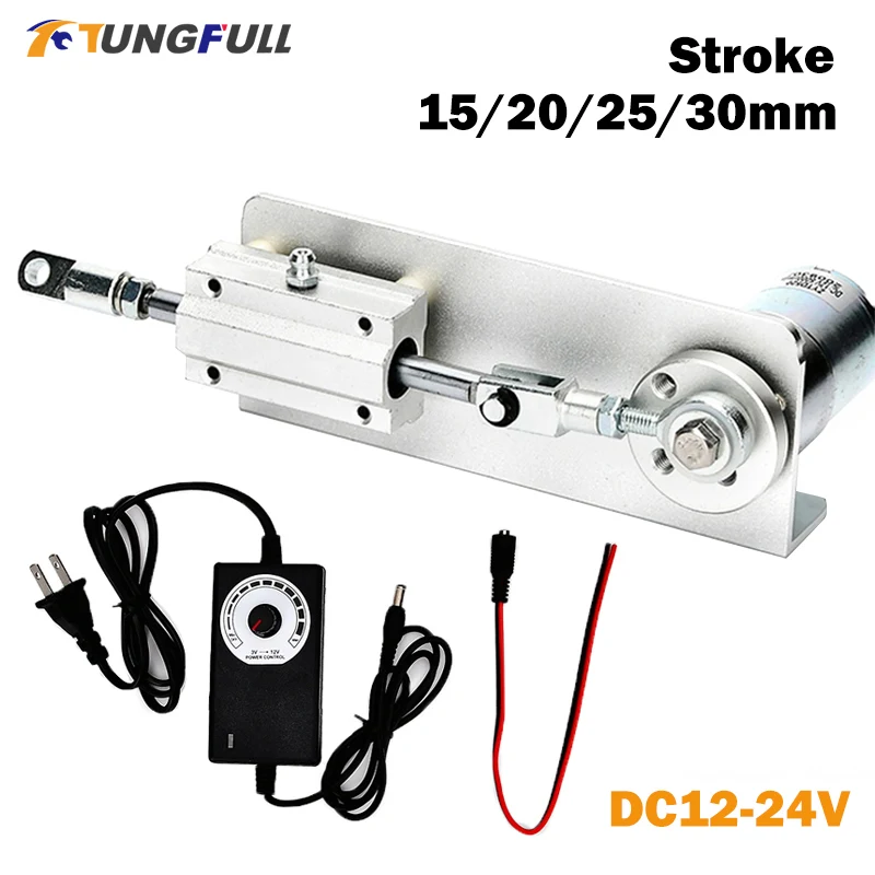 Mini Atuador Linear Alternativo Motor Telescópico Haste Push-pull Automática Curso 15 mm 20 mm 25 mm 30 mm dc 12v Diy