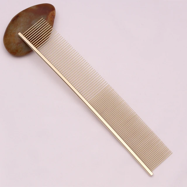 Copper Dog Grooming Combs For Pet Boundary Knot Massage Tools Professional Salon Cat Hair Cleaning Crescent Combs High Low Teeth 4
