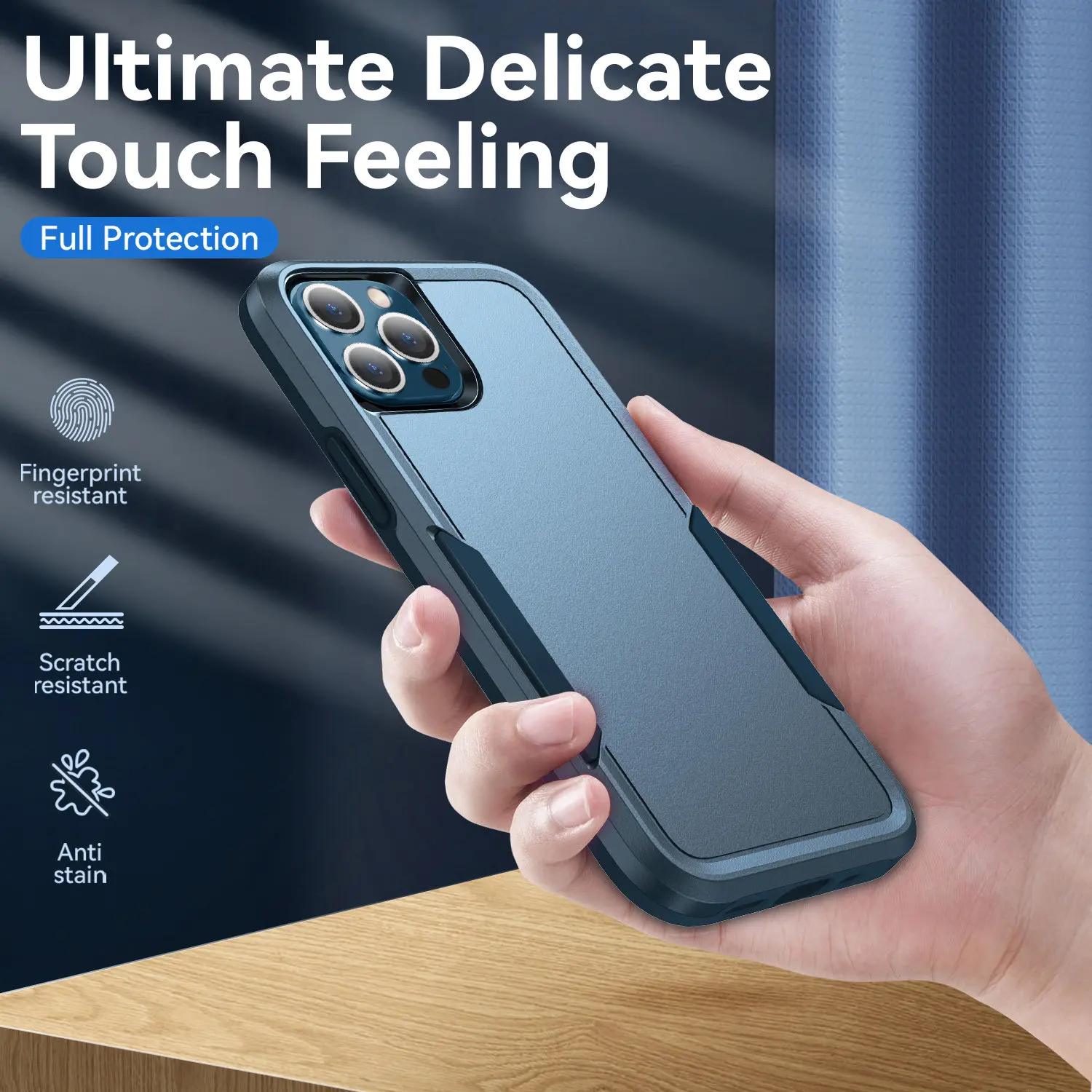 Armor Shockproof Phone Case with Heavy Duty TPU Bumper and Hard Plastic Back Cover