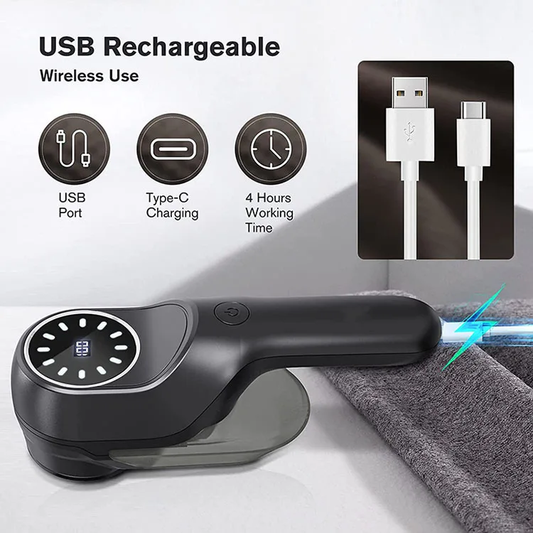 

Electric Lint Remover Shaver with LED Digital Display Sweater Couch Fabric Pill Shaver for Sweater Couch Clothes Carpet
