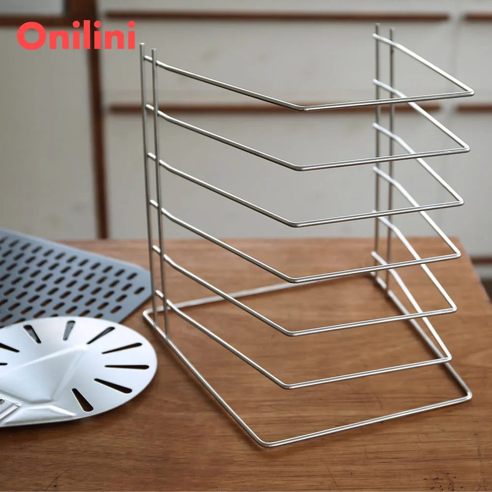Pizza Pan Stand 6 Layers Stainless Steel 11 inch Pizza Pan Rack Holder For Party et Table Platter Tray Display pizza saver stands