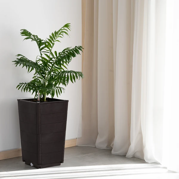 2PCS 32.5*32.5*57cm 深棕色 桶型 塑料 高款木纹拼接款 塑料种植-24