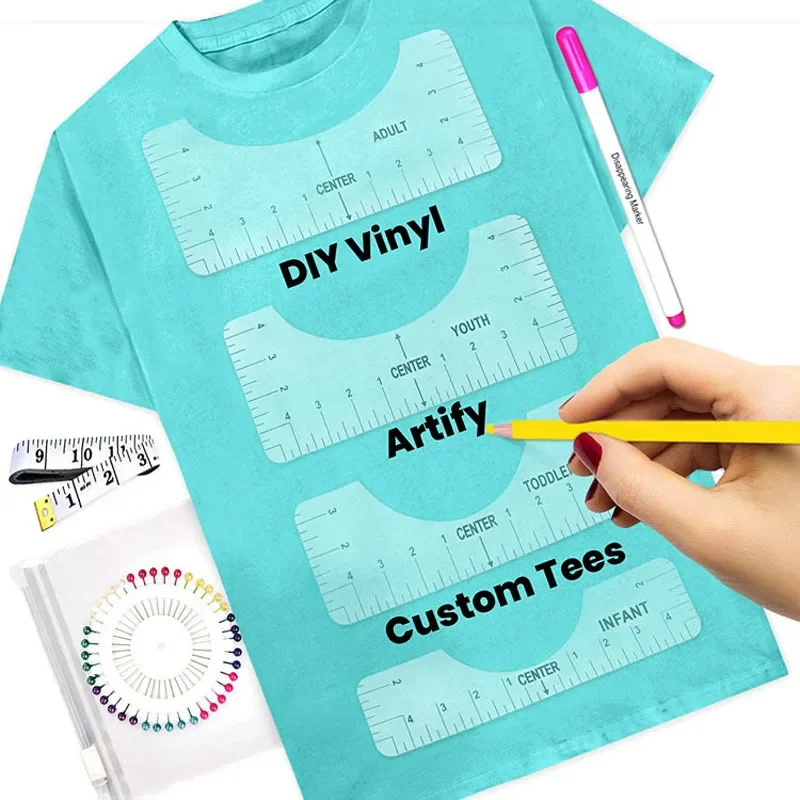 Acrylic T-shirt Alignment Ruler - For Front and Back Measurement