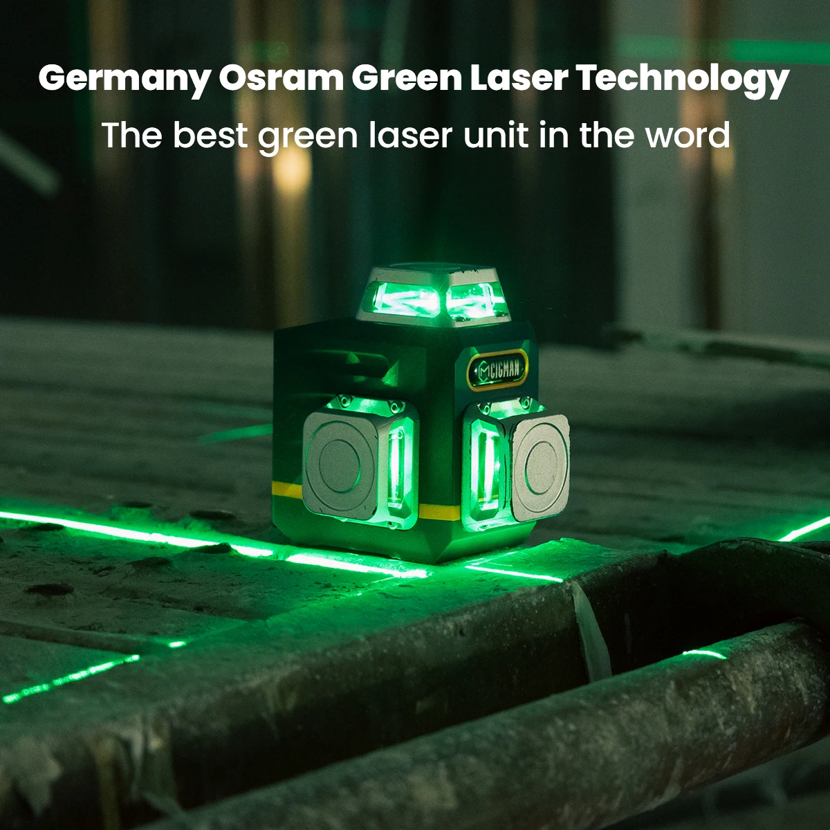 Niveau Laser Vert 360 3D 12 Lignes Autonivelant de Niveaux, Lazer