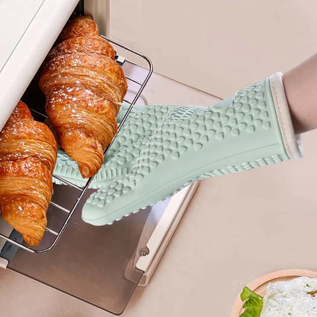 Gants de cuisson en silicone anti-brûlure pour four à micro-ondes, mitaine  de cuisine, anti