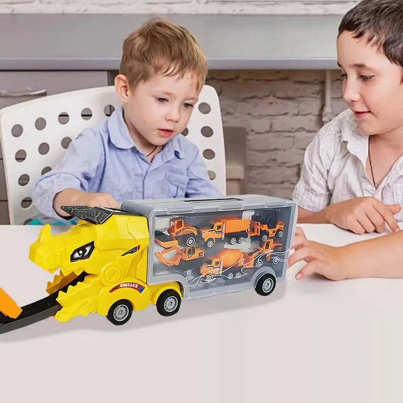 Dinosaur Transport Truck Educational Transport Truck Car Toys With Ejection Race Track Mega Hauler Toy Fun KidsMotor Vehicle Pla