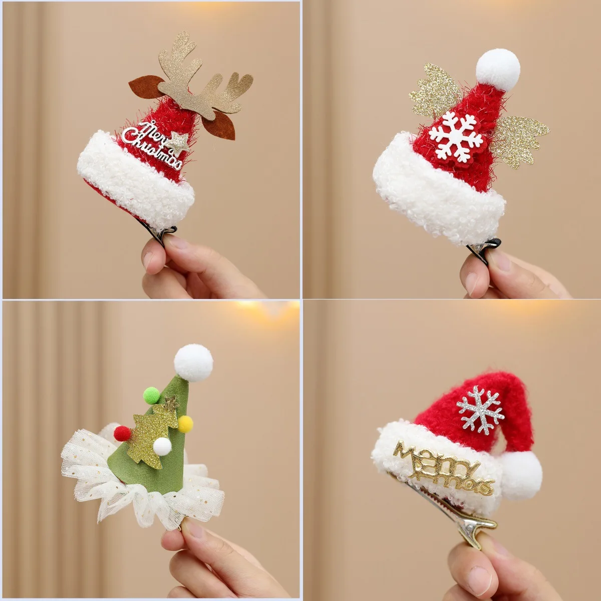 Christmas Hair Clip Christmas Tree Hat Santa Claus Cosplay Headband Xmas Hairband Festival Photograph Props Hair Accessories