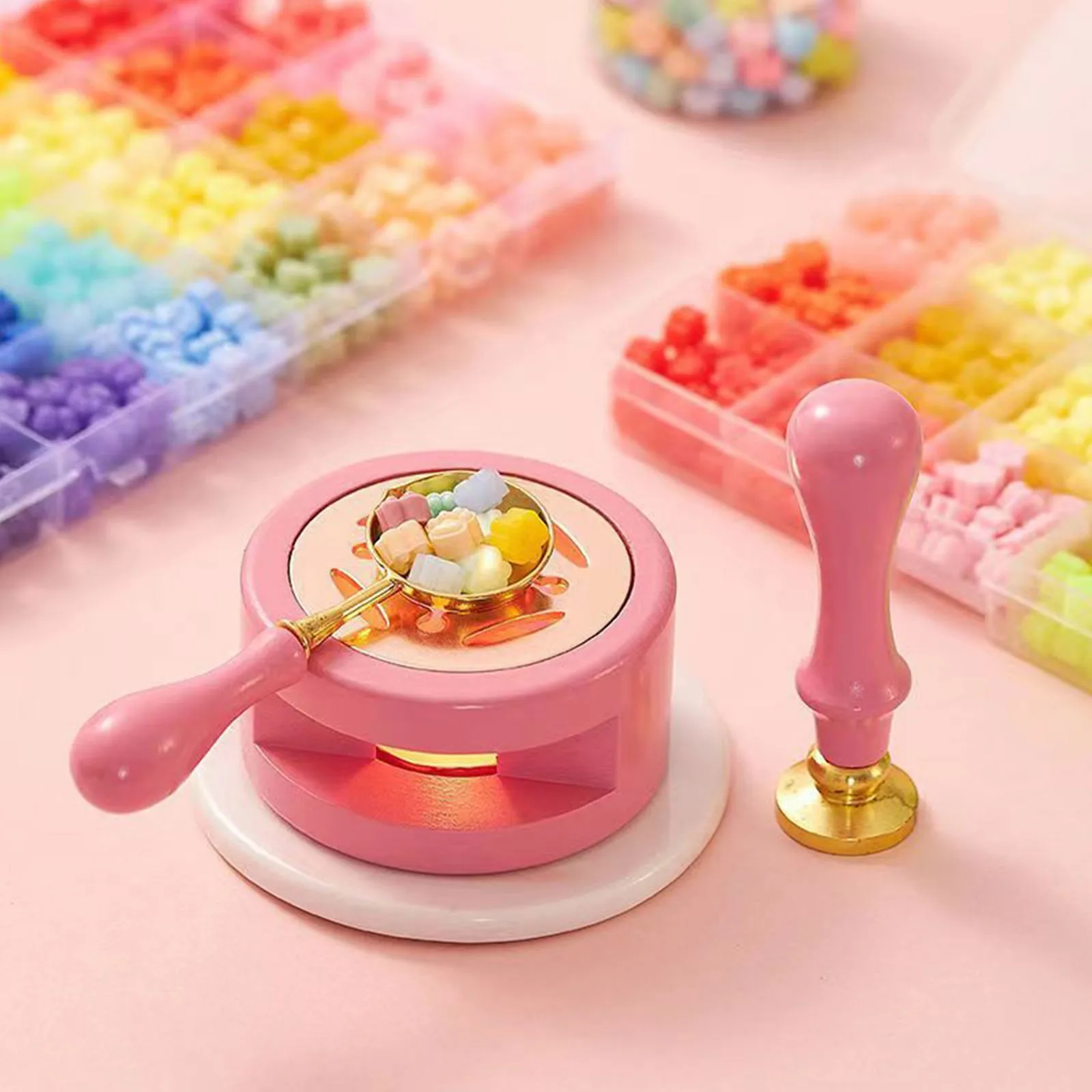 Preschool Christmas Crafts Kits Envelope Sealing Diy Lacquer Seal Complete Set Of Wax Melting Wax Seal Ink Stamp Shapes