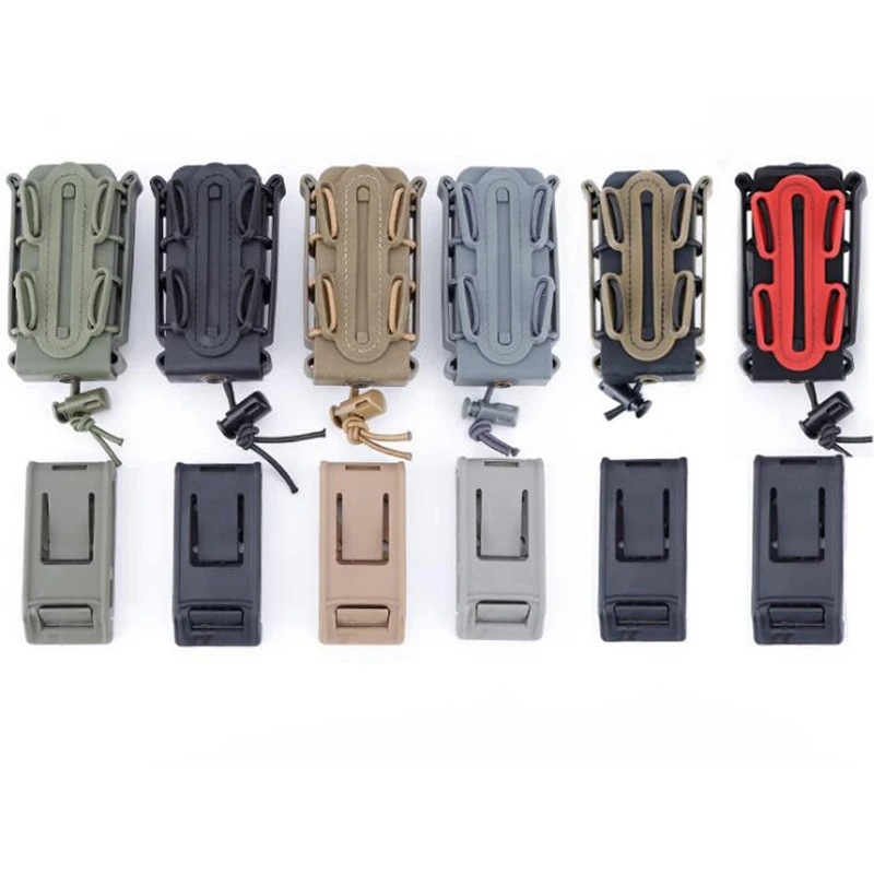 Tactical Molle 9mm Magazine Pouch Pistol Mag Holder with Belt Clip for Glock 17 19 Beretta M9 Fastmag Soft Shell Holster Hunting magazine pouch